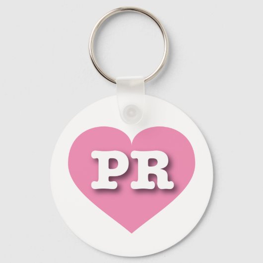 Puerto Rico Pink Heart - Ik hou van PR Sleutelhanger (Voorkant)