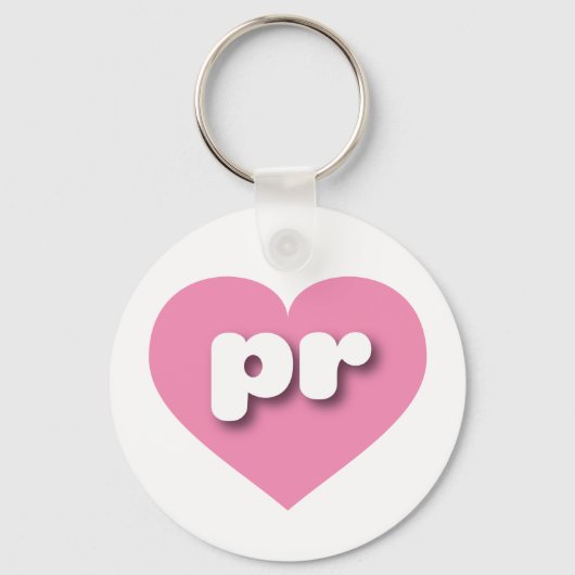 Puerto Rico Pink Heart - Ik hou van r Sleutelhanger (Voorkant)