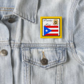 Puerto Rico Pinknop Vierkante Button 5,1 Cm (In situ)