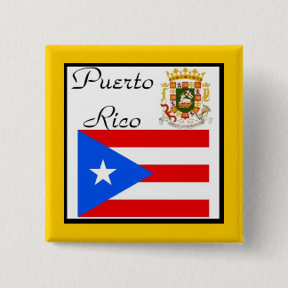 Puerto Rico Pinknop Vierkante Button 5,1 Cm