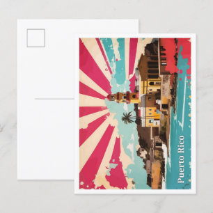 Puerto Rico Pop Kunst Reizen Illustratie Briefkaart