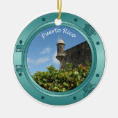 Puerto Rico Porthole Keramisch Ornament (Voorkant)