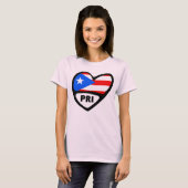 Puerto Rico PRI Hartvlag T-shirt (Voorkant volledig)