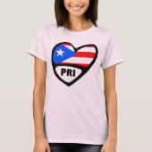 Puerto Rico PRI Hartvlag T-shirt (Voorkant)