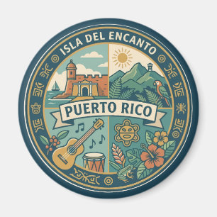 Puerto Rico Puerto Ricaanse Cultuur Illustratie Magneet