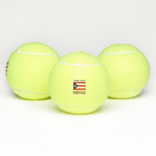 Puerto Rico Puerto Ricaanse vlag blauw gepersonali Tennisballen (Multi)