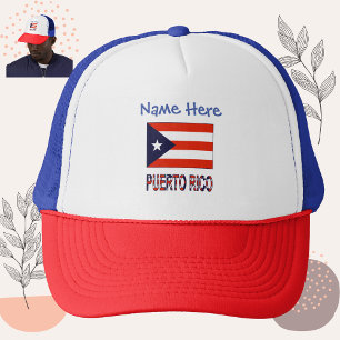 Puerto Rico Puerto Ricaanse Vlag Blauw Personalisa Trucker Pet