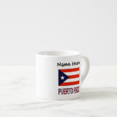 Puerto Rico Puerto Ricaanse vlag Blauwe Personalis Espresso Kop (Voorkant rechts)