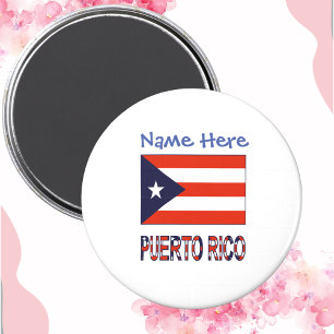 Puerto Rico Puerto Ricaanse vlag Blauwe Personalis Magneet