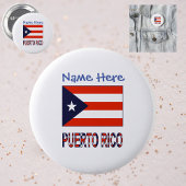 Puerto Rico Puerto Ricaanse vlag Blauwe Personalis Ronde Button 5,7 Cm
