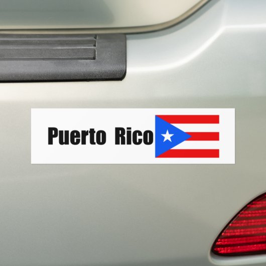 Puerto Rico, Puerto Ricaanse vlag Bumpersticker (Op auto)