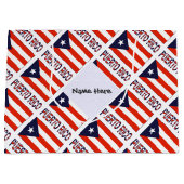 Puerto Rico Puerto Ricaanse vlag gepersonaliseerd Groot Cadeauzakje (Voorkant)