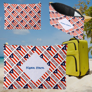 Puerto Rico Puerto Ricaanse Vlag Getegeld Blauw Pe Etui