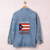 Puerto Rico Puerto Ricaanse vlag wit gepersonalise Denim Jacket (Hangar)