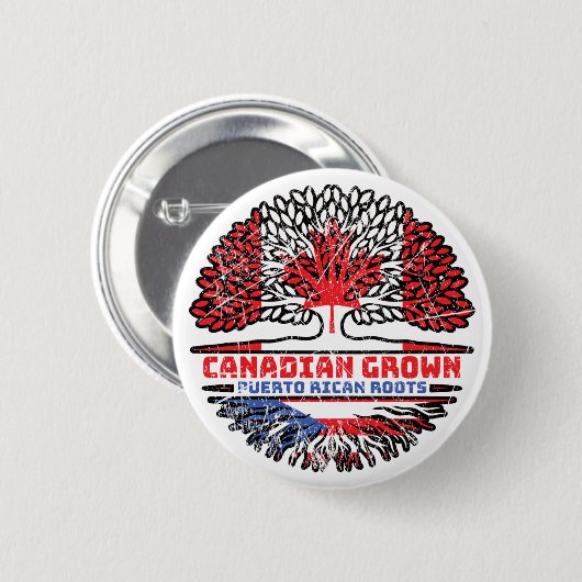 Puerto Rico Puerto Rican Canadian Canada Roots Ronde Button 5,7 Cm (Voorkant /achterkant)