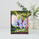  Puerto Rico-reis - Tropische Kunst Deco Briefkaart (Staand voorkant)