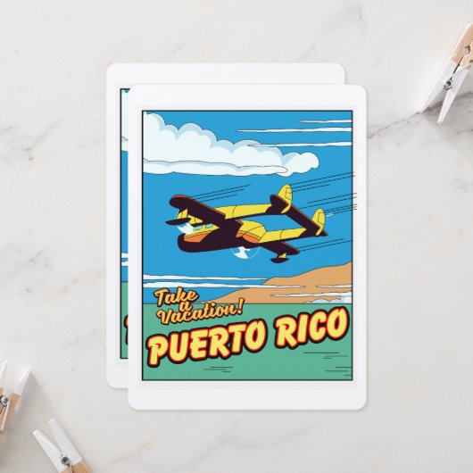 Puerto Rico-reisposter (Voorkant / Achterkant in situ)