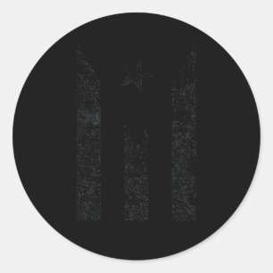 Puerto Rico Resistente Boricua Zwarte Vlag Ronde Sticker