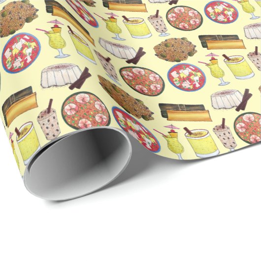 Puerto Rico Ricaanse keuken Pasteles Tembleque Cadeaupapier (Rol Hoek)