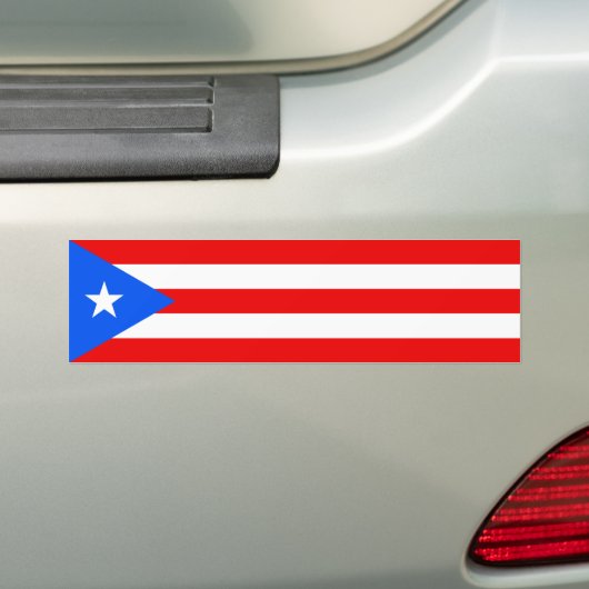 Puerto Rico/Ricaanse vlag. Verenigde Staten, Veren Bumpersticker (Op auto)