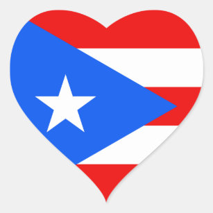 Puerto Rico/Ricaanse vlag. Verenigde Staten, Veren Hart Sticker