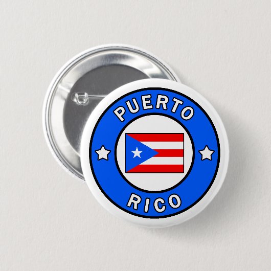 Puerto Rico Ronde Button 5,7 Cm (Voorkant /achterkant)