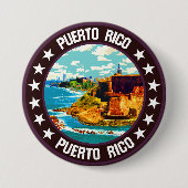 Puerto Rico Ronde Button 7,6 Cm (Voorkant)