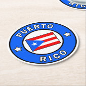 Puerto Rico Ronde Kartonnen Onderzetter (Gebogen)