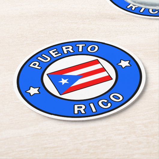 Puerto Rico Ronde Kartonnen Onderzetter (Gebogen)