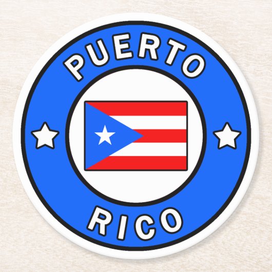 Puerto Rico Ronde Kartonnen Onderzetter (Voorkant)