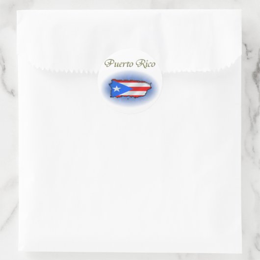 Puerto Rico Ronde Sticker (Tas)