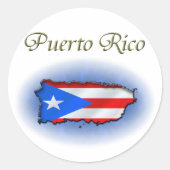 Puerto Rico Ronde Sticker (Voorkant)