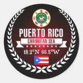 Puerto Rico Ronde Sticker (Voorkant)