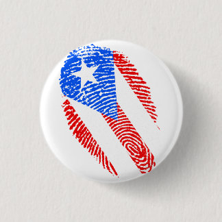 Puerto Rico, rood, wit, blauw, vingerafdruk Ronde Button 3,2 Cm