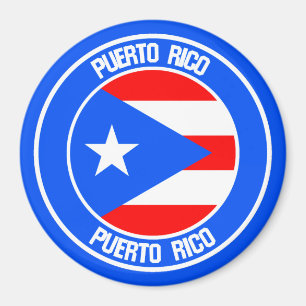 Puerto Rico Round Emblem Magneet