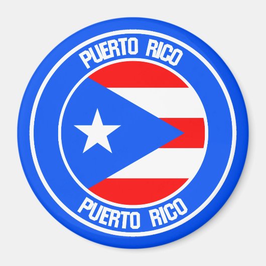 Puerto Rico Round Emblem Magneet (Voorkant)