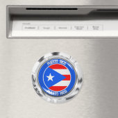 Puerto Rico Round Emblem Magneet (Insitu (Vaatwasser))