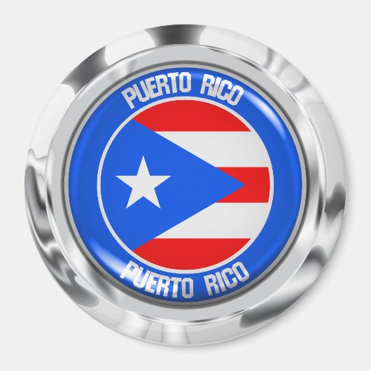 Puerto Rico Round Emblem Magneet (Voorkant)