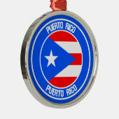 Puerto Rico Round Emblem Metalen Ornament (Rechts)