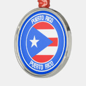 Puerto Rico Round Emblem Metalen Ornament (Links)