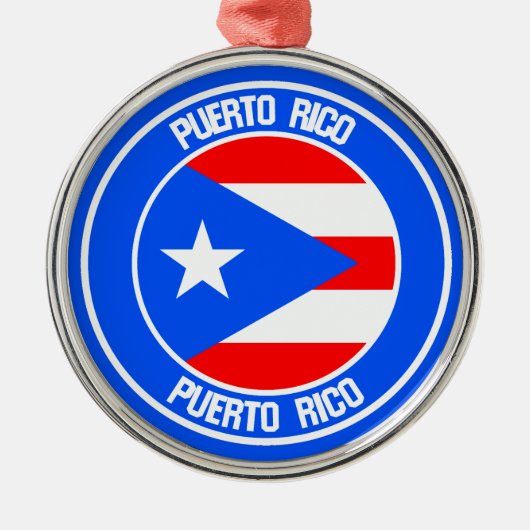 Puerto Rico Round Emblem Metalen Ornament (Voorkant)