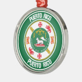 Puerto Rico Round Emblem Metalen Ornament (Links)