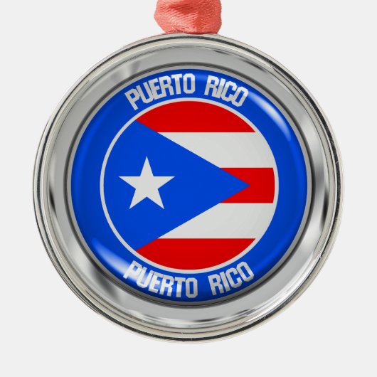 Puerto Rico Round Emblem Metalen Ornament (Voorkant)