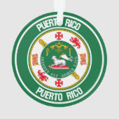Puerto Rico Round Emblem Ornament (achterkant)
