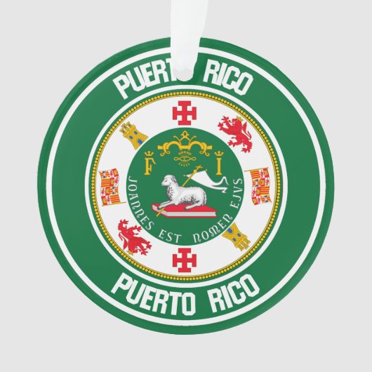 Puerto Rico Round Emblem Ornament (voorkant)