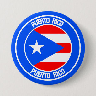 Puerto Rico Round Emblem Ronde Button 7,6 Cm