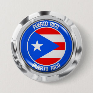 Puerto Rico Round Emblem Ronde Button 7,6 Cm