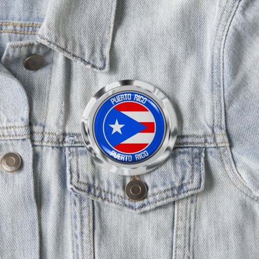 Puerto Rico Round Emblem Ronde Button 7,6 Cm (In situ)