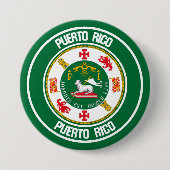 Puerto Rico Round Emblem Ronde Button 7,6 Cm (Voorkant)