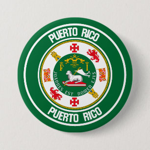 Puerto Rico Round Emblem Ronde Button 7,6 Cm